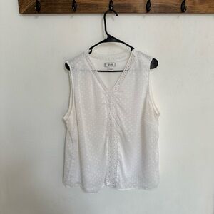 CJ Banks White Sleeveless Blouse